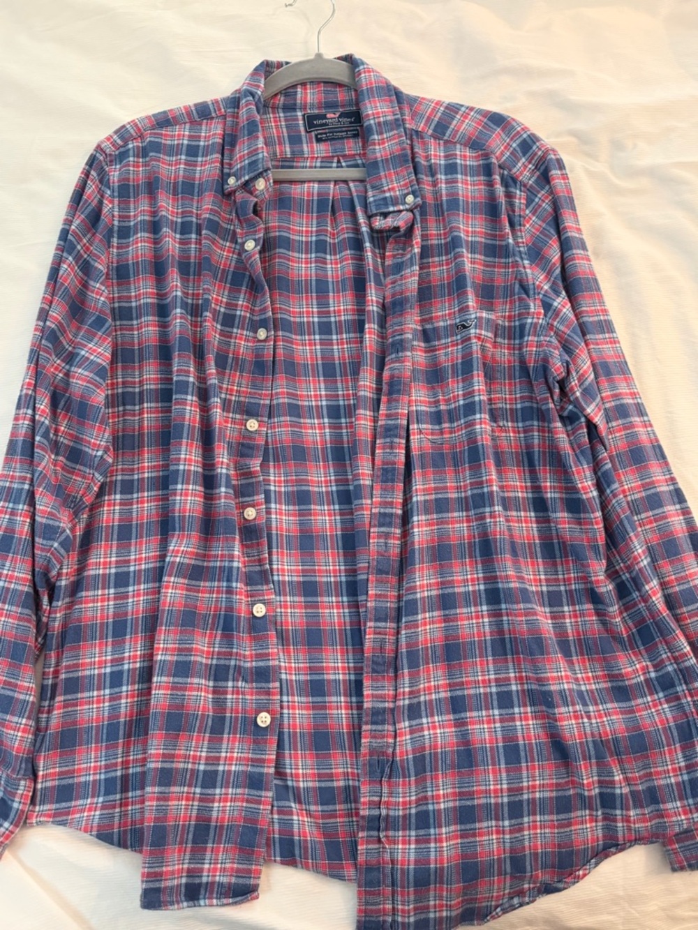 Vineyard Vines Slim Fit Tucker Shirt — Navy/Red Plaid / Large
